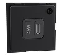 Bticino Livingnow toma USB-C 45W 2 módulos negro K4288C2 - K4294C
