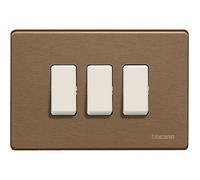 Bticino Magic 503/3/Br - MG-Placa 3M Bronce