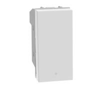 BTICINO MatixGO - Mando de iluminación optimizado para luz LED, 1 módulo, color blanco, SJW4003F, desviador basculante 1P 10AX, 250 Vac, iluminable