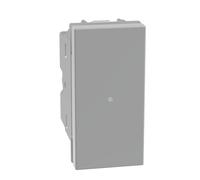BTICINO MatixGO - Mando de iluminación optimizado para luz LED, 1 módulo, color gris, SJG4055F, botón axial 1P NO 10 A, 250 Vac, iluminable