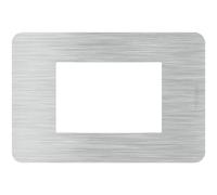 BTICINO MatixGO - Placa de material tecnopolímero Aluminium JA4803EA Placa MatixGO 3 módulos