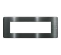 BTICINO MatixGO - Placa de tecnopolímero Black Nickel JA4807EN - Placa MatixGO de 7 módulos
