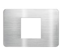 BTICINO MatixGO - Placa de tecnopolímero de aluminio JA4819EA - Placa MatixGO de 2 módulos centrados
