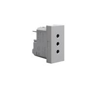 BTICINO MatixGO - Toma de corriente estándar italiana 1 módulo gris SJG4113F Toma 2P+T 10 A 250 Vac, distancia entre ejes 19 mm