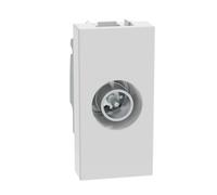BTICINO MatixGO - Toma de TV de 1 módulo, color blanco, JW4202P10, toma coaxial pasante terminal, atenuación de 10 dB, para instalaciones de antena centralizadas también telealimentadas