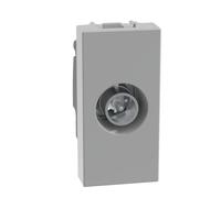 BTICINO MatixGO - Toma de TV de 1 módulo gris JG4202P10, toma coaxial pasante terminal, atenuación de 10 dB, para instalaciones de antena centralizadas también telealimentadas