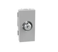 BTICINO MatixGO Toma TV 1 módulo gris JG4202F Conector coaxial TV tipo F, impedancia 75 ohmios, enganche de tornillo