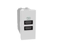 Bticino MatixGo Usb cargador dos puertos tipo C 1 módulo blanco - JW4191CC