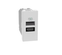 Bticino MatixGo Usb cargador puerto tipo A y C 1 módulo blanco - JW4191AC