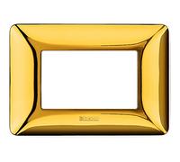 Bticino - Placa 3 módulos, Dorado, AM4803GOR