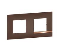 BTicino - Placa Altège Collection Deco 2 postes acabado tierra de siena - marrón con ribete efecto cobre