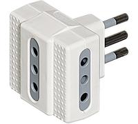 bticino S3603D adaptador de enchufe eléctrico Gris, Blanco - Adaptador para enchufe (250 V, 10 A, Gris, Blanco, Male connector / Female connector, 90 mm, 122 mm)