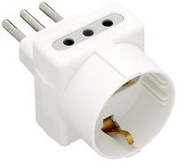Bticino - S3610d tris 1 adaptador de enchufe alemana con 2 tomas de corriente, 10a, blanco