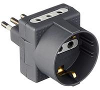 Bticino - S3610g tris 1 adaptador de enchufe alemana con 2 tomas, 10a, antracita