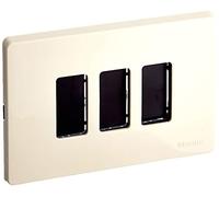 Bticino S503/13RS Magic Kit, Soporte y Placa, 3 módulos, Marfil