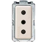 Bticino S5113F Serie Magic Toma 2 Polos y Tierra, 10 A, 2200 W, 250 V, Blanco Perla (ral 1013)