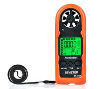 BTMETER BT-816B Anemómetro de mano, medidor de velocidad digital compacto del viento para la velocidad del aire, prueba de temperatura del viento con retroiluminación LCD, máximo/medio