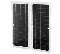 BTOSEP Cargador de panel solar portátil de 20 W para viajes al aire libre, camping, flexibilidad y durabilidad, 12 V, cristal único, plegable, 42 x 38,7 cm