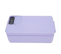 BTOSEP Lonchera eléctrica inalámbrica portátil calentada para oficina al aire libre, 1 litro, acero inoxidable 304 (morado)