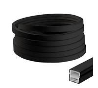 BTSAE Perfil LED de silicona, difusor de tira LED flexible de 5 m, 12 x 12 mm, canal LED negro para luces de panel acústico, cubierta de tira LED impermeable IP65 para gabinete, paneles acústicos