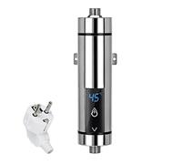 Btstil Mini calentador de agua instantáneo electrónico 3,5 kW para baño y cocina (plata) [clase energética A]