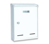 BTV Buzón exterior Acero inoxidable para cartas y paquetería 300×216×70 cm Blanco