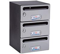 Btv - Conjunto buzon/es horizontal mercurio29 negro plata(3u)