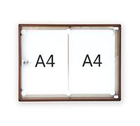 BTV | Tablon Anuncios con Llave con Perfil de Aluminio y Puerta de Metacrilato | Cerradura de Seguridad | Medidas 35 x 46 x 3,65 cm | Madera Oscura