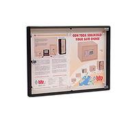 BTV | Tablon Anuncios con Llave con Perfil de Aluminio y Puerta de Metacrilato | Cerradura de Seguridad | Medidas 35 x 46 x 3,65 cm | Color Negro