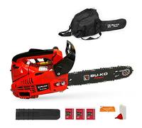 BU-KO 26 cc Ligero 3.5kg - Motosierra de gasolina con manija superior | Incluye 3 cadenas y barra de 10"| Bolsa protectora y equipo de seguridad completo