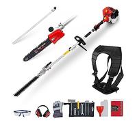 BU-KO 52cc Cortasetos de Gasolina de Largo Alcance de y Sierra de podar con Barra de extensión de 75cm, la Mejor Herramienta de jardín para Cortar con precisión