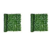 BUAGOUWZ 2X Valla de Planta de Pared de 0,5X3 M Hojas de de Imitación Artificial Valla de Privacidad Paneles de Decoración de Pantalla Cobertura