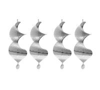 BUAGOUWZ 4X Hilanderos de Viento Colgantes 3D Spinner de Viento Decoraciones de Esculturas de Metal de Acero Inoxidable, Esculturas de Viento Heliciformes