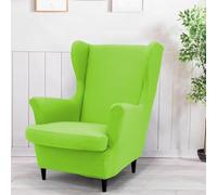 BUAOGDVG 2 Fundas elásticas for sillones orejeros de Color Liso, Funda for Silla Individual, de Licra, Antideslizantes y Lavables, for Bar, Sala de Estar y Dormitorio.(Verde Lime)