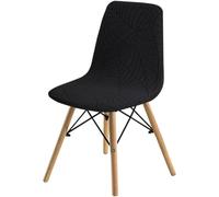 BUAOGDVG Pack de 1/2/4/6 Fundas Decorativas for Sillas de Comedor | Adjustables, Lavable, Elasticas for Banquetes Cocina Hogar(Black,Set of 1)