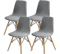 BUAOGDVG Pack de 1/2/4/6 Fundas Decorativas for Sillas de Comedor | Adjustables, Lavable, Elasticas for Banquetes Cocina Hogar(Light gray,Set of 4)