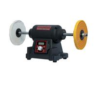 BUCKTOOL Pulidora de banco VFD de 750 W, pulidora de mesa de velocidad variable de 200 mm, ajuste de velocidad de un botón de 900-3600 rpm, eje de pulido extendido para metal, joyería y madera