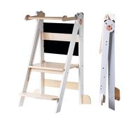 Buddy Baby Xplora - Torre de Aprendizaje y Torre de Ayuda en la Cocina con o sin Pizarra - 3 en 1 - Plegable y con 2 Alturas -Escalones Infantiles con fácil Montaje