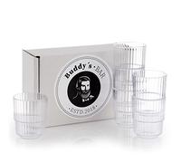 Buddy's Bar - Juego de 6 vasos de plástico Tritan de 0,15 litros, sin BPA, apilables, vasos reutilizables irrompibles, reutilizables y aptos para lavavajillas, 150 ml
