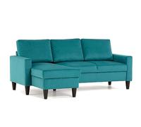 BUDWING Fox Sofá de Salon 3 plazas Chaise Longue Esquinero Rebersible Izquierda o Derecha Tapizado Tela (Turquesa)