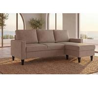 BUDWING Fox Sofá de Salón 3 Plazas - Chaise Longue Esquinero Reversible Izquierda o Derecha - Tapizado en Tela - Taupe