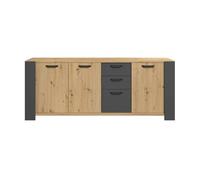Buffet 3 puertas y 3 cajones decoración 'hierro antiguo' travis 220 cm