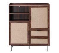 Buffet alto 2 puertas, 2 cajones con fachadas de tela H120 cm - JETSON