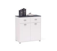 Buffet bajo asfeld blanco 2 puertas 2 cajones cocina almacenaje estilo moderno mueble 90x80x40 cm