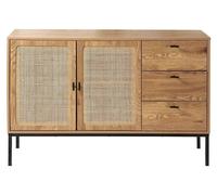 Buffet de 2 puertas y 3 cajones, hecho de ratán, con un ancho de 120 cm - Modelo JAYA