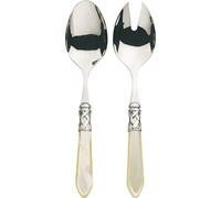 Bugatti ALCAM-N4214/15 Aladdin - Juego de cucharas para Ensalada (Acero y plástico, 30,5 x 14 x 3 cm), Color Marfil