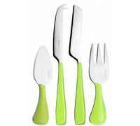 Bugatti ezmu de 057 F36/4 Essenza - Cubertería (4 Piezas, Cuchillo para Queso (San/Acero Verde 16 x 26 x 3 cm