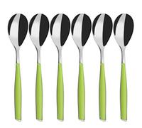 BUGATTI, Glamour, Juego de 6 cucharas de café en acero inoxidable 18/10 y mango de MANZANA VERDE, moldura Bugatti Pro-Tech System, apto para lavavajillas