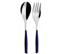 Bugatti GLBU-021F11/12 Glamour - Juego de Cuchara y Tenedor de Servicio (Acero, 25 x 12 x 3 cm), Color Azul Marino