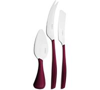 Bugatti glrg de 021 F36/3 Glamour - Cubertería, 3 Piezas Cuchillo para Queso (San/Acero Rojo de 16 x 26 x 3 cm